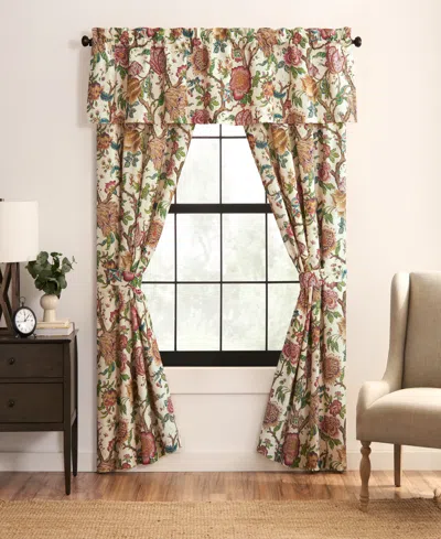 Rose Tree Bronte Floral Tailored Window Valance, 80" X 17" In Brown