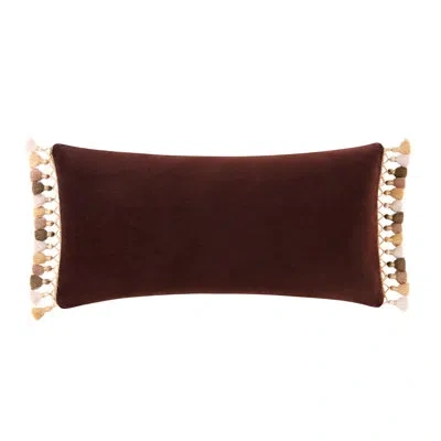 Rose Tree Bronte Velvet Decorative Pillow In Brown