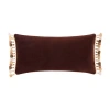 Rose Tree Bronte Velvet Decorative Rectangular Throw Pillow In Brown