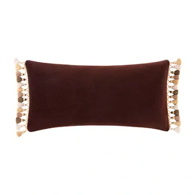 Rose Tree Bronte Velvet Decorative Rectangular Throw Pillow In Brown