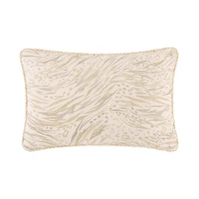 Rose Tree Cara Matallic Embroidered Decorative Pillow In Cream