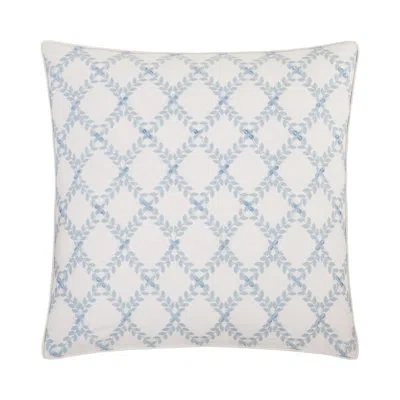 Rose Tree Dominca Embroidered Lattice Euro Sham In White