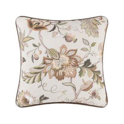 Rose Tree Esmeralda Floral  Pillow In Brown;white;green;pink
