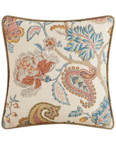 Rose Tree Fleur Floral Square Decorative Pillow In Multi