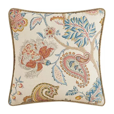 Rose Tree Fleur Square Throw Pillow In Brown