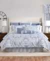 Rose Tree Floral Damask Comforter Sets In Periwinkle