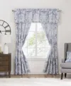 Rose Tree Floral Damask Tailored Window Valance, 80"x17" In Periwinkle