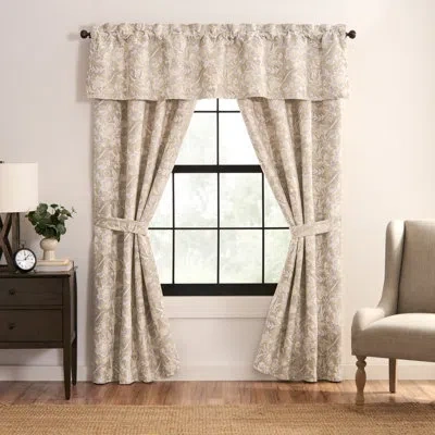 Rose Tree Hannah Floral Tailored Window Valance In Beige