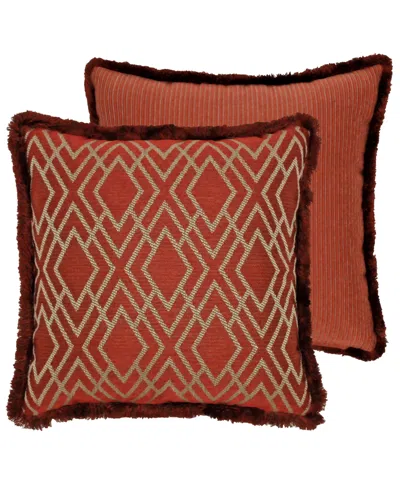 Rose Tree Harrogate 18x18 Woven Pillow In Brown