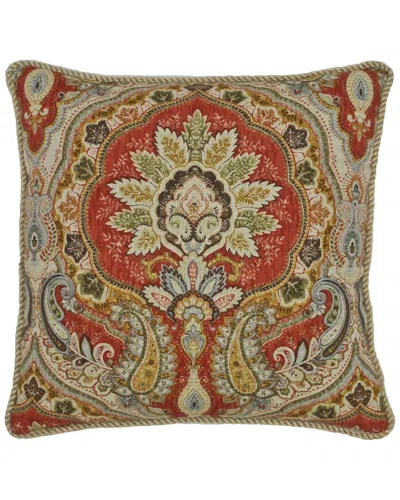 Rose Tree Harrogate Damask Reversible Square Pillow In Red