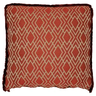 Rose Tree Harrogate Geometric Reversible Pillow Cover In Red