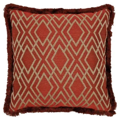 Rose Tree Harrogate Geometric Reversible Throw Pillow In Red