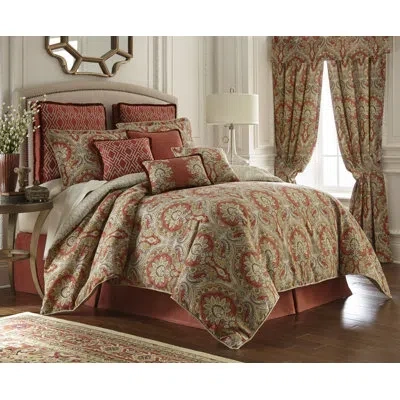 Rose Tree Harrogate Paisley Reversible Comforter Set In Red
