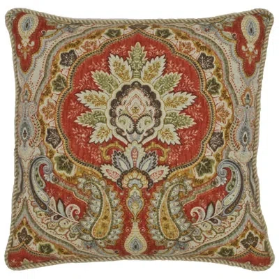 Rose Tree Harrogate Paisley Reversible Throw Pillow In Orange
