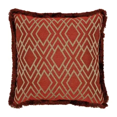 Rose Tree Harrogate Ribbed Square Throw Pillow In Brown