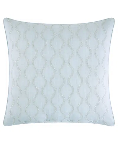 Rose Tree Josephine Embroidered Ogee Sham, European In Blue