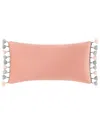 Rose Tree Komodo Velvet Boudoir Pillow With Tassels In Pink