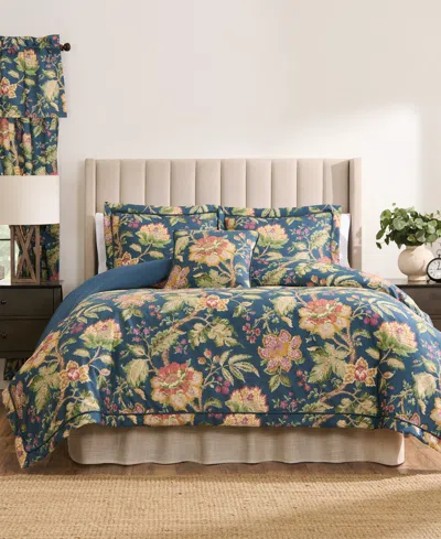 Rose Tree Secret Garden Floral 4-pc. Comforter Set, King In Blue