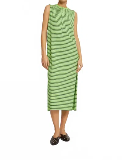 Roseanna Clover Midi Dress In Lime Green With Green Stripes