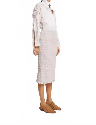 Roseanna Ida Midi Skirt In Beige In White