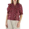 Roseanna Ladies Graphic Print Silk Blouse, Brand Size 36 (us Size 2)