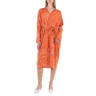Roseanna Ladies Lucio Edward Long Sleeve Cotton Dress In Orange