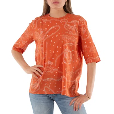 Roseanna Ladies Red Luci Martial Cotton Blouse In Metallic