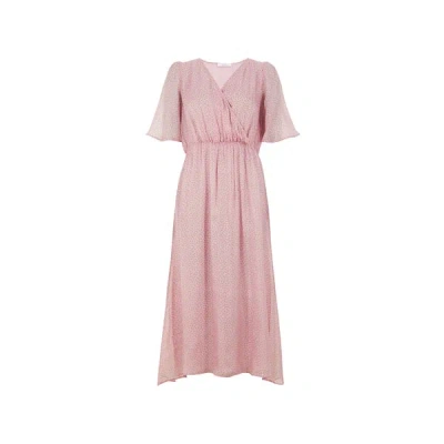 Roseanna Metro Silk Midi Dress In Pink