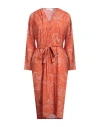 Roseanna Woman Midi Dress Rust Size 10 Cotton In Red