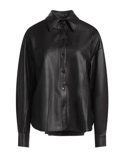 Roseanna Woman Shirt Dark Brown Size 10 Polyurethane, Polyester