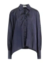 Roseanna Woman Shirt Navy Blue Size 6 Cupro In Navy Blue