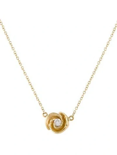 Pre-owned Roseark 18k Diamond Rosebud Pendant Necklace, 17" In Multi