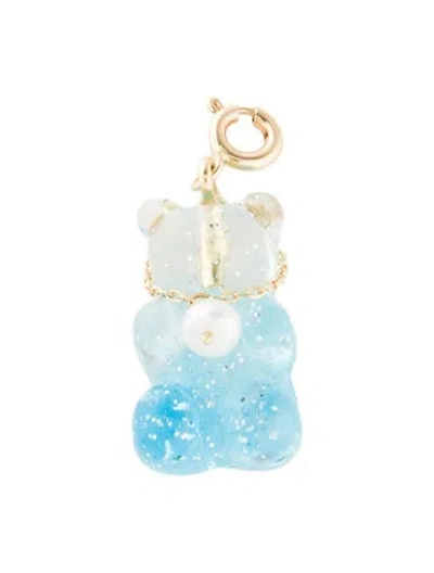 Pre-owned Roseark 18k Pearl & Resin Gummy Bear Pendant In Blue