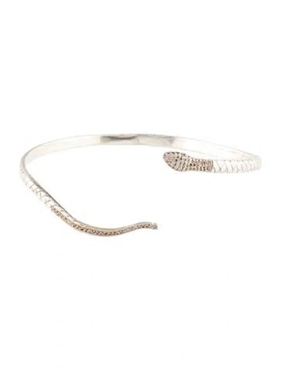 Pre-owned Roseark Diamond Snake Cuff Bracelet, 7" In Multi