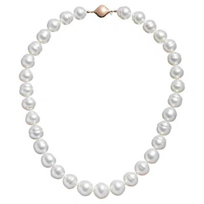 Pre-owned Roseate Jewelry Australian South Sea Circle Pearl Necklace With 18k Rg Clasp In Multi