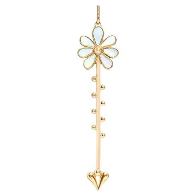 Pre-owned Roseate Jewelry Bloom Wand Pendant In 18k Yellow Gold