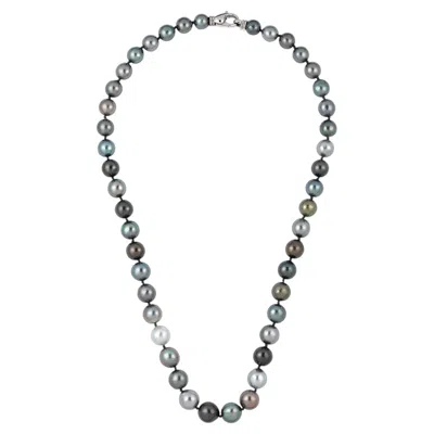 Pre-owned Roseate Jewelry Roseate Tahitian Multicolor Near Round Baroque Pearl Strand Necklace, 8-10mm