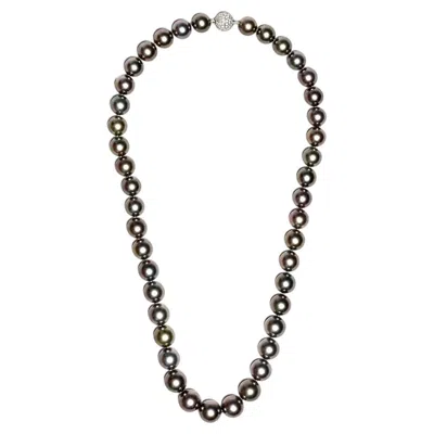 Pre-owned Roseate Jewelry Tahitian Round Pearl Strand, 9-11mm In Multi