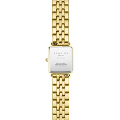Rosefield Boxy Xs Ladies Gold Toned Watch With White Sunray Dial
