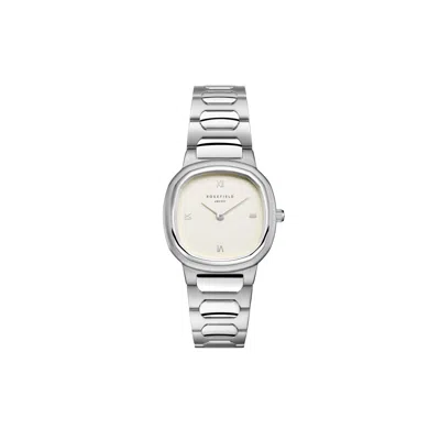 Rosefield Gaia Ladies Silver Watch With Cream Matte Dial