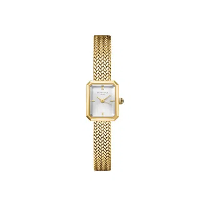 Rosefield Mini Octagon Gold Coloured Ladies Watch With White Dial