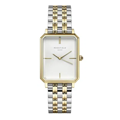 Rosefield Octagon Ladies Silver Dial Two-tone Bracelet Watch
