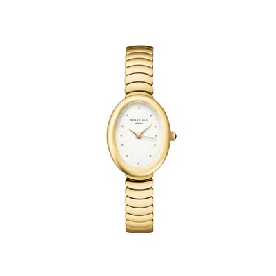 Rosefield Ovale Ladies Gold Watch With White Matte Dial