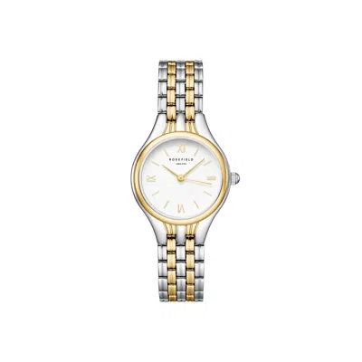 Rosefield Women's  Muse White Dial Two Tone Bracelet Watch In Metallic