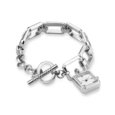 Rosefield Women's  Octagon Studio Steel Octagonal Linked Bracelet Watch In Metallic
