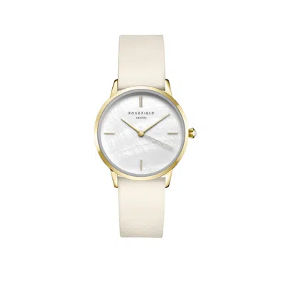 Rosefield Women's  Pearl Edit On White Leather Strap In Multi