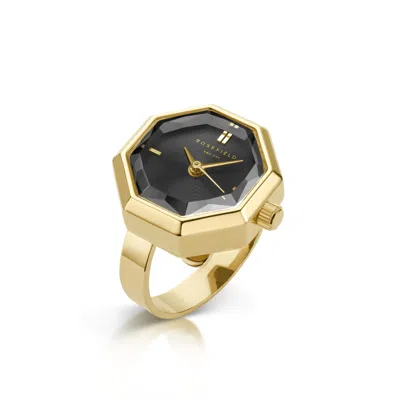 Rosefield Women's  Studio Ring Watch Gold Plated In Yellow
