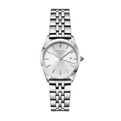 Rosefield Women's  The Ace Xs Silver Watch Sunray Steel Silver