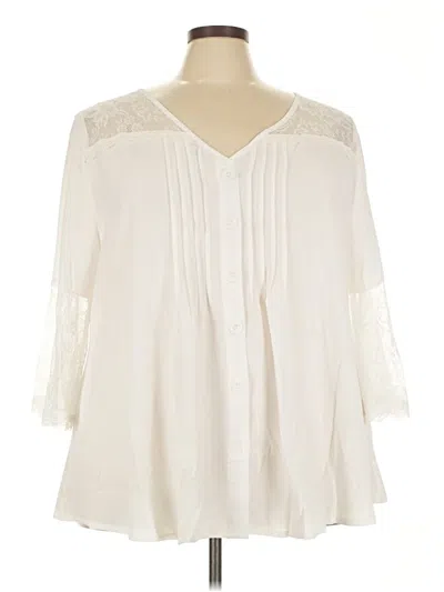 Pre-owned Rosegal 3/4 Sleeve Blouse In White