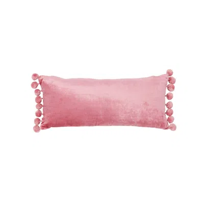 Roselli Jodhpur Olive Oblong Velvet Pillow In Pink